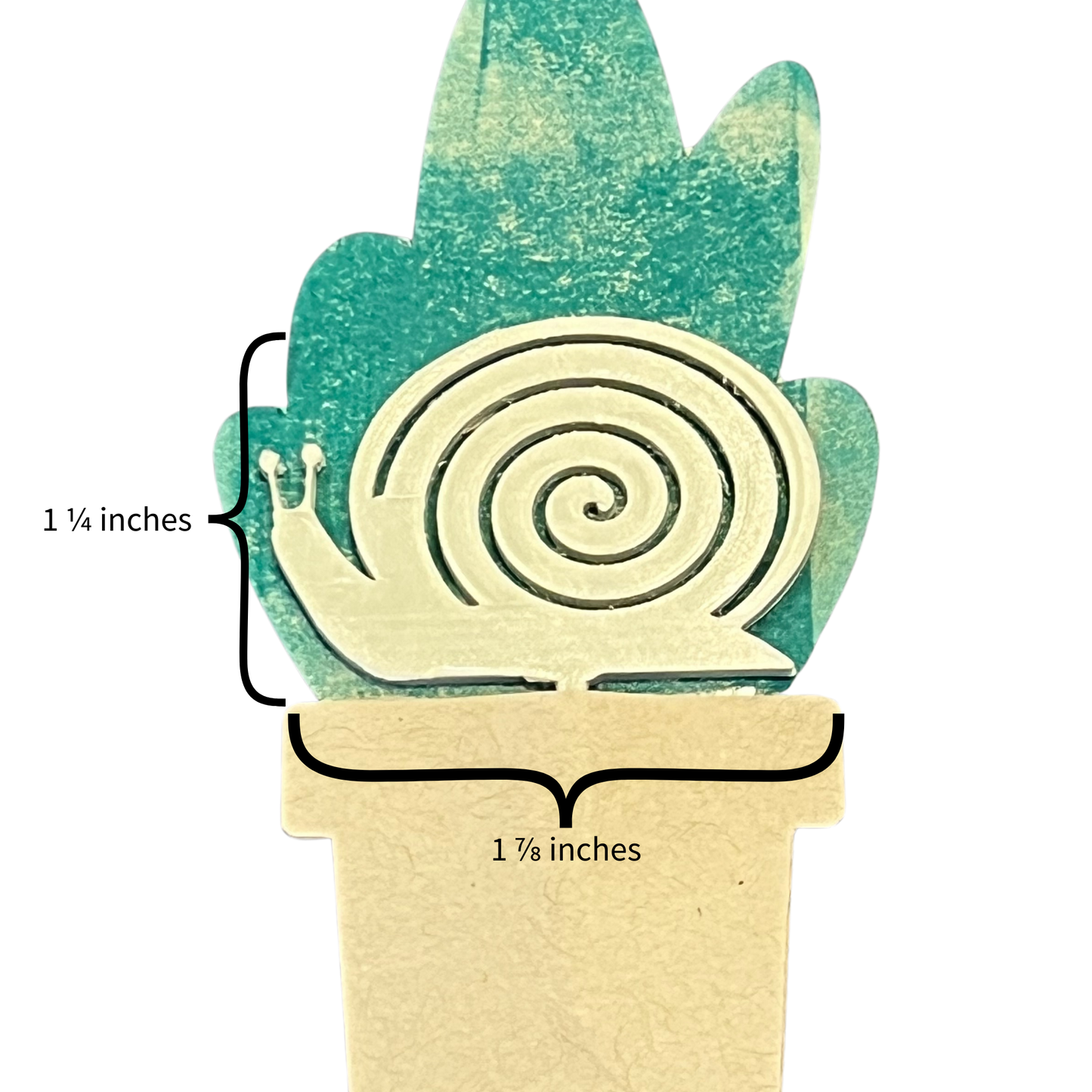 Snail Plick with dimensions on a white background