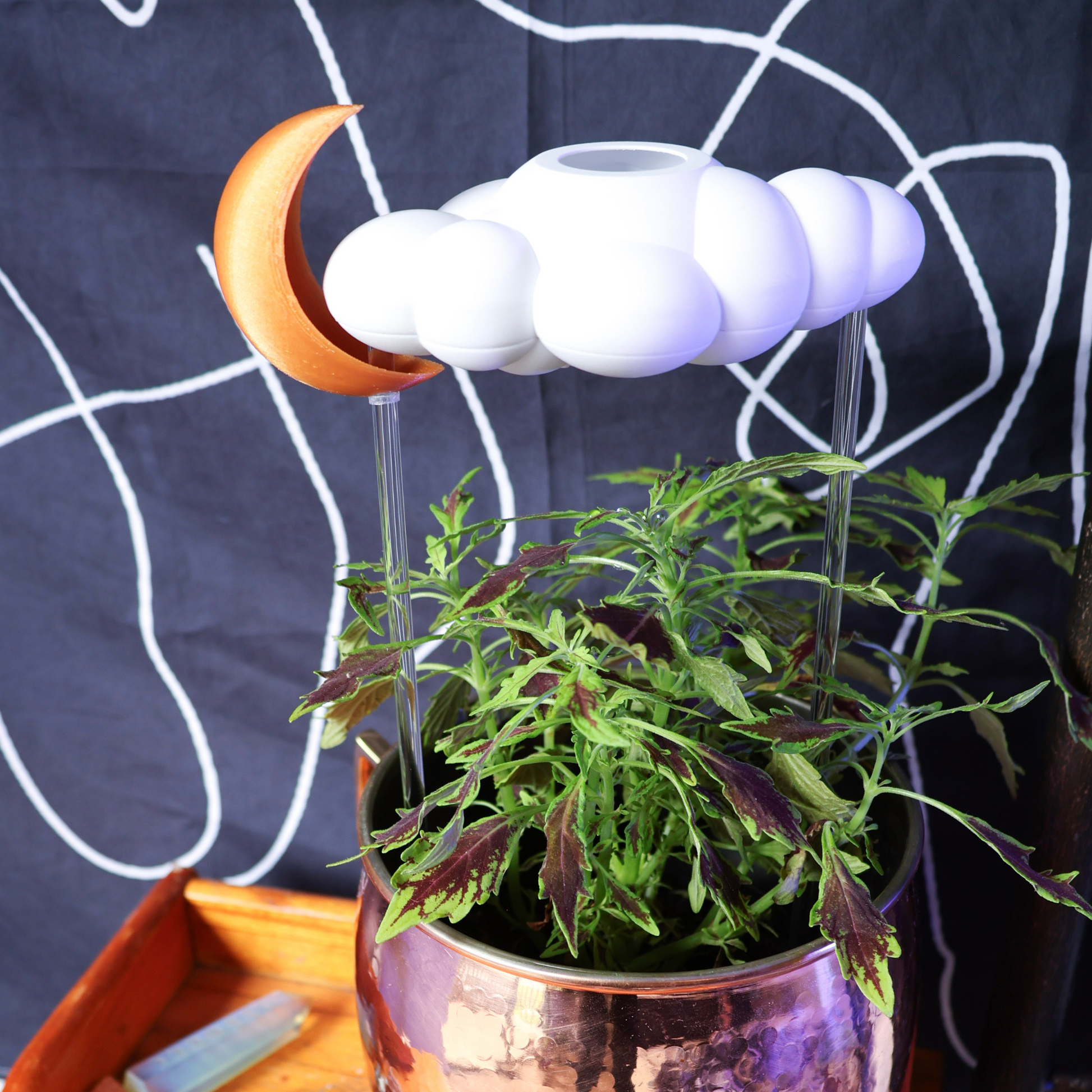 Original dripping rain cloud with moon charm