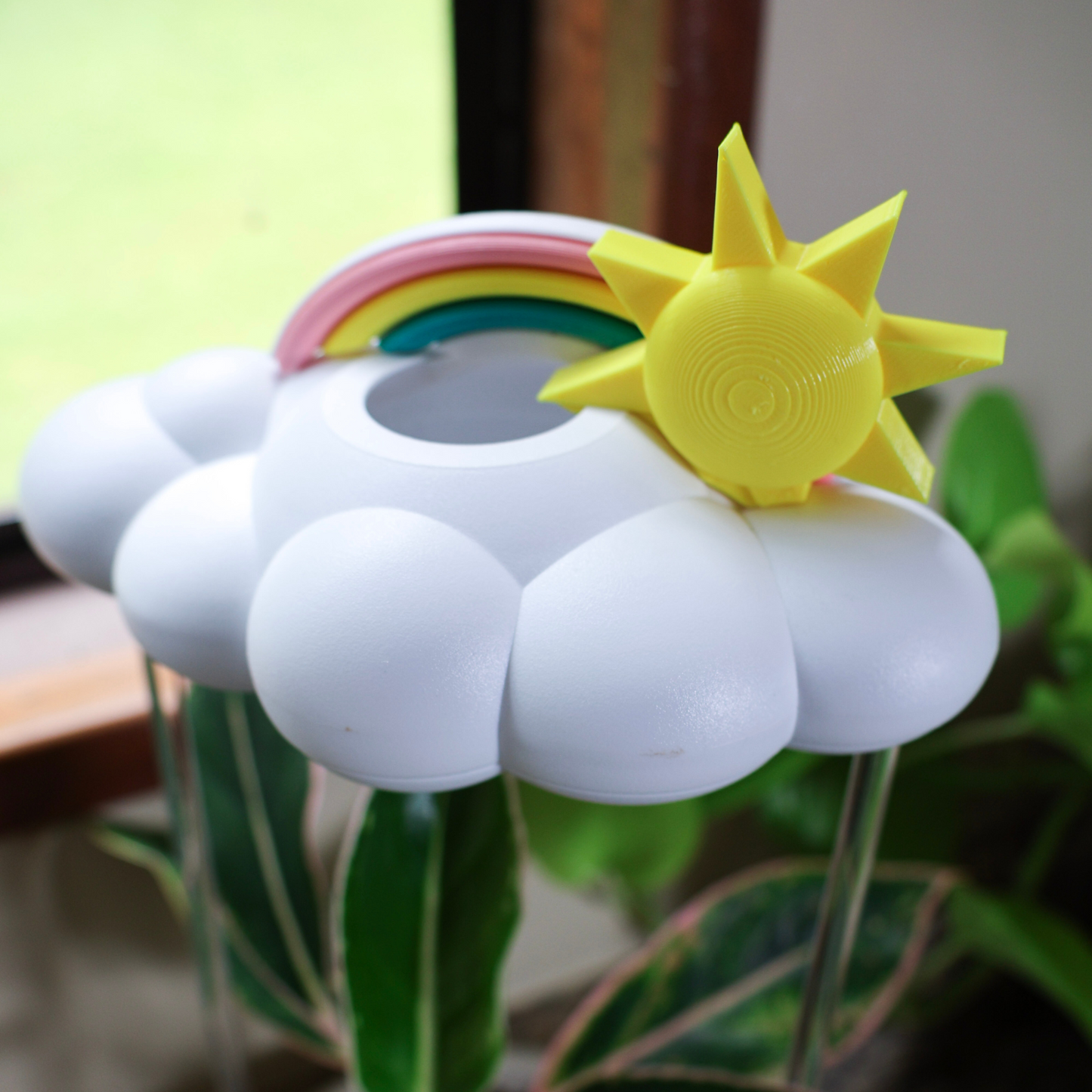 Original Dripping Rain Cloud by THE CLOUD MAKERS with Sun and Pastel Rainbow Charms