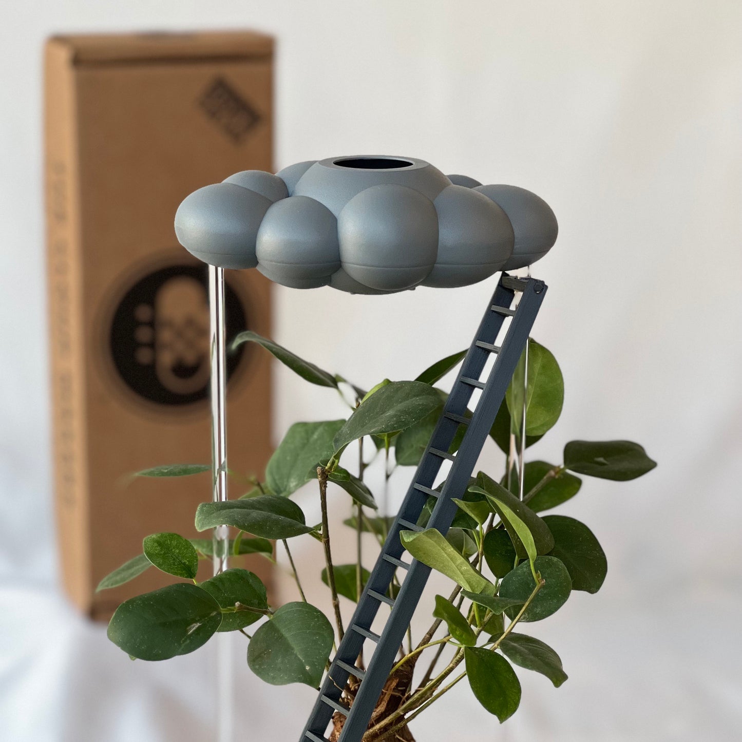 Stormy dripping rain cloud by THE CLOUD MAKERS with ladder charm