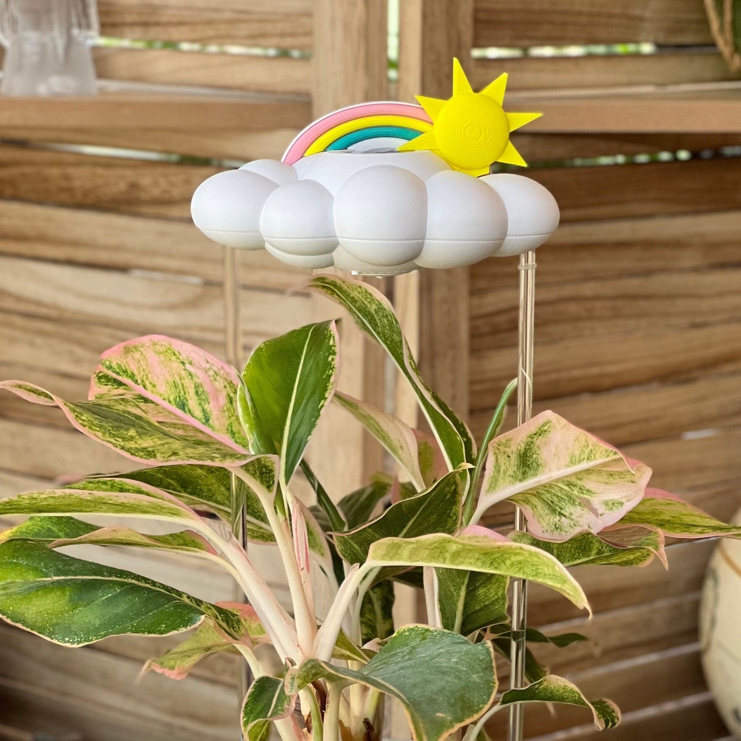 Original Dripping Rain Cloud by THE CLOUD MAKERS with Sun and Pastel Rainbow Charms