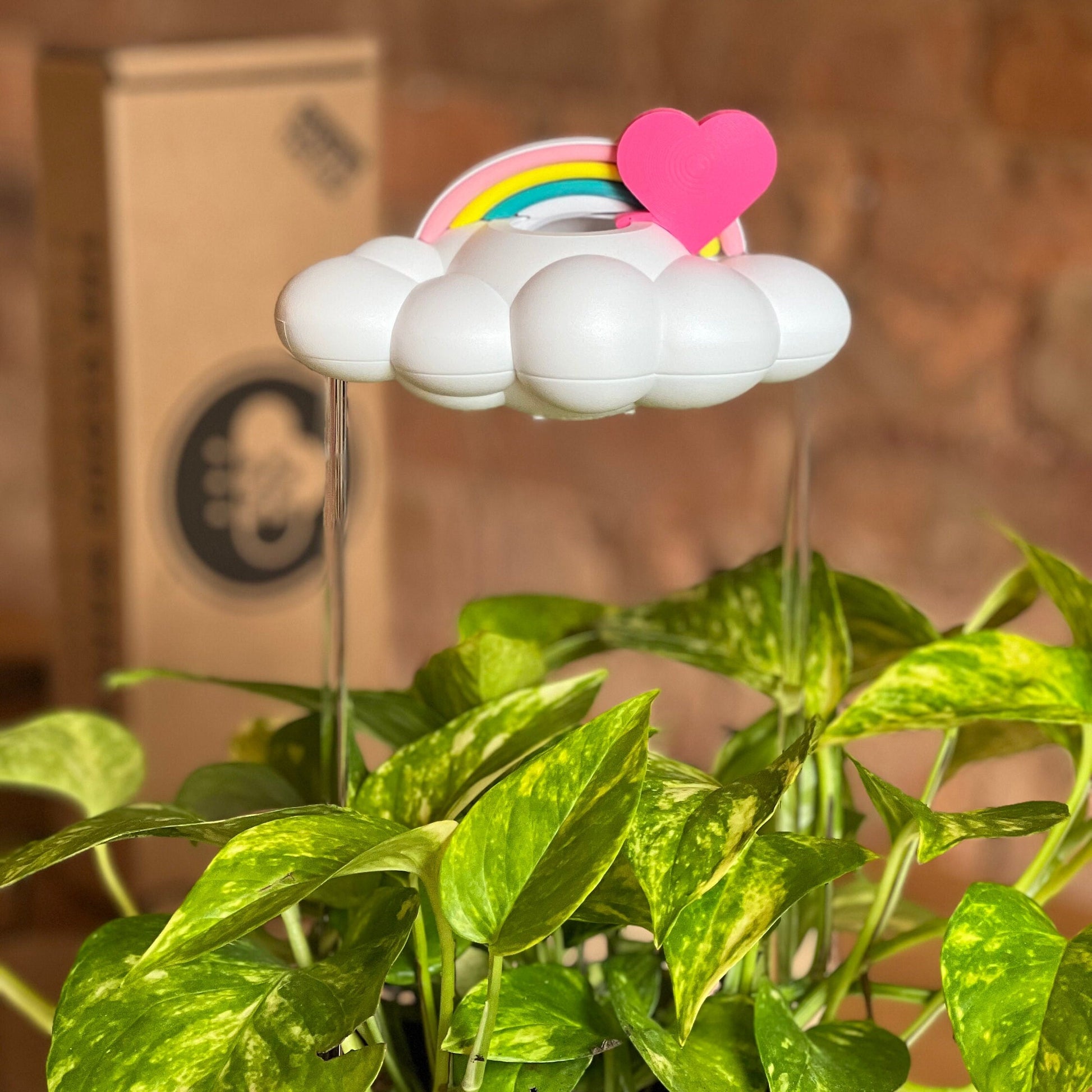 pink heart and pastel rainbow charms for dripping rain cloud