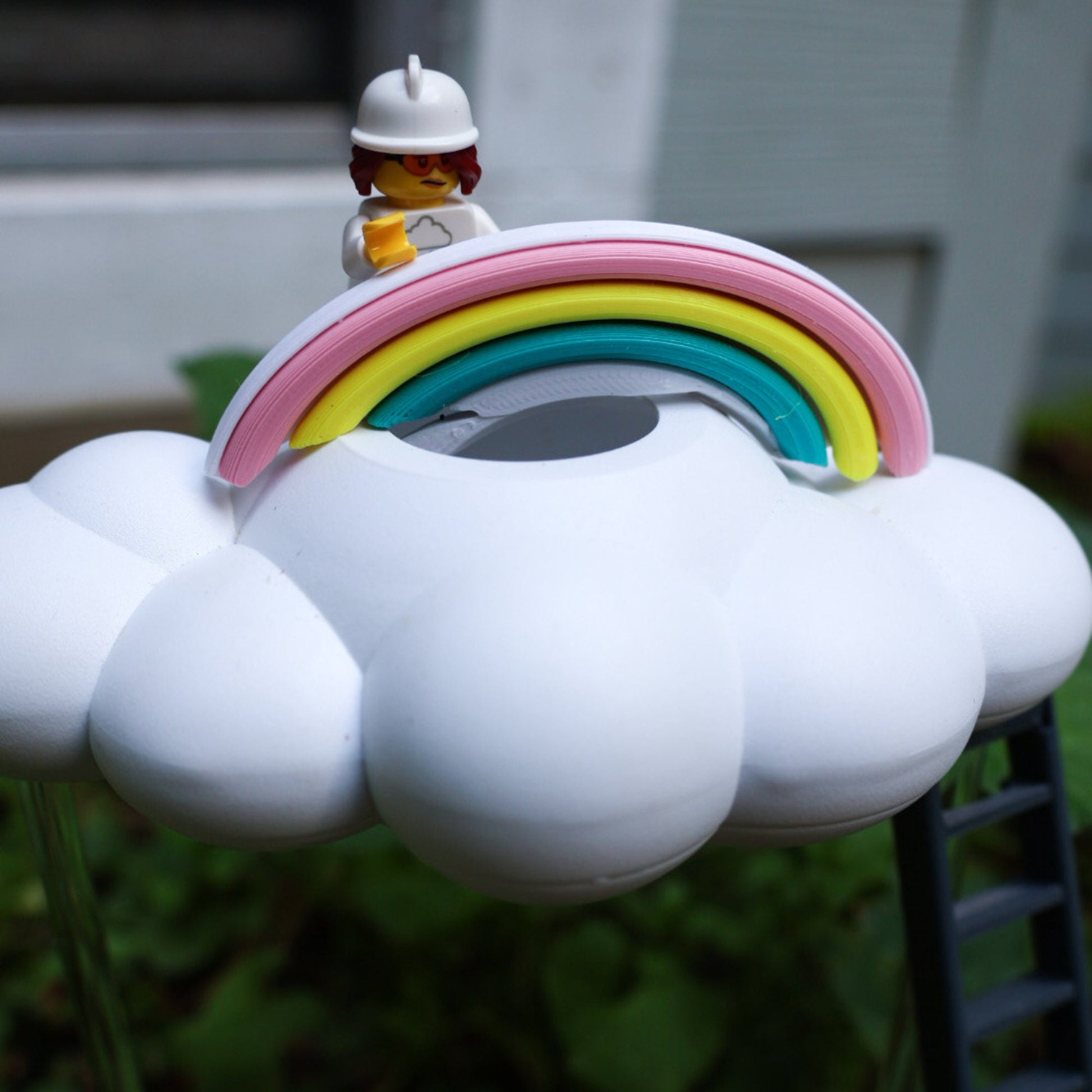 Pastel rainbow charm for dripping rain cloud