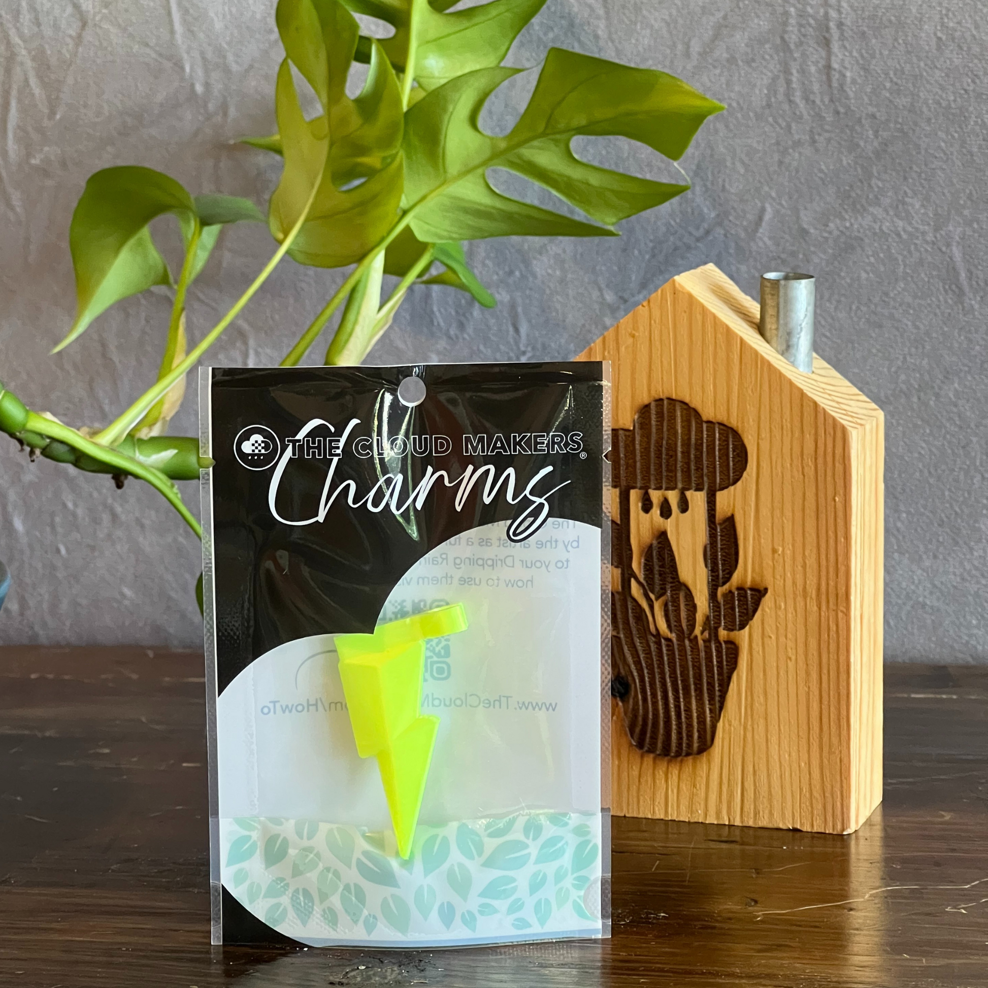 Neon Lightning Bolt Charm for Dripping Rain Cloud