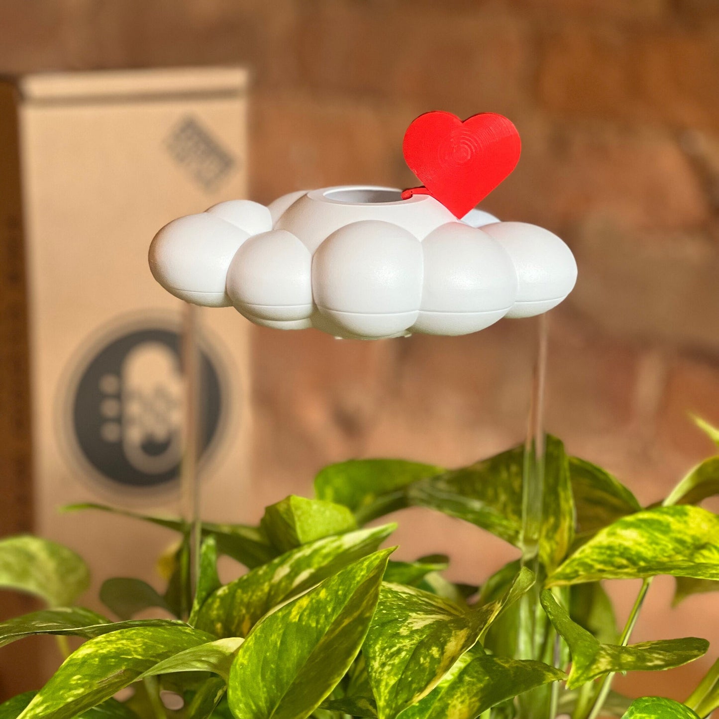 Red heart charm for dripping rain cloud